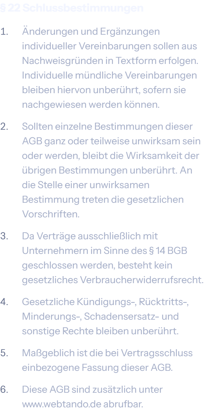 § 22 Schlussbestimmungen der AGB
