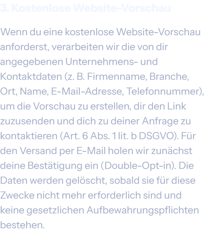 Abschnitt 3. Kostenlose Website-Vorschau der Datenschutzerklärung