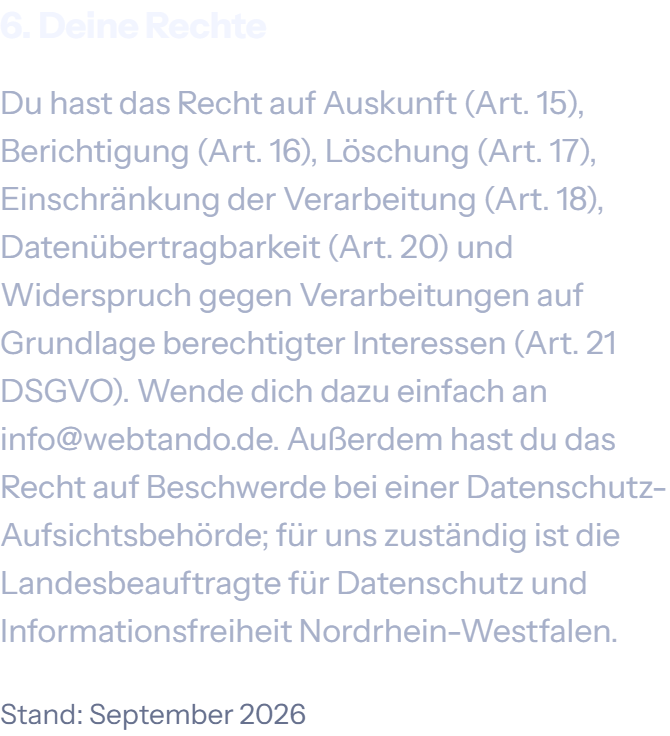Abschnitt 6. Deine Rechte der Datenschutzerklärung